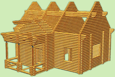 Проект деревянного сруба для дома СБ-002