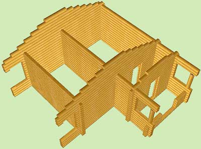 Проект деревянного сруба для дома СБ-025